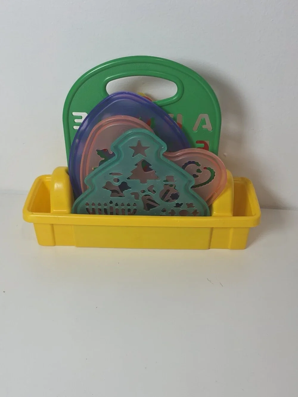 Little Tikes 7 Stencil Set Carrying Case w/ Handle ABC Valentine Christmas Fall